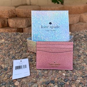 💕Kate Spade Small Glitter Slim Card Holder 💕